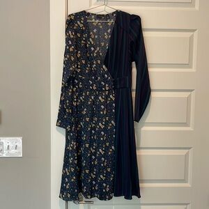 HALOGEN MIDI SATIN PRINT DRESS